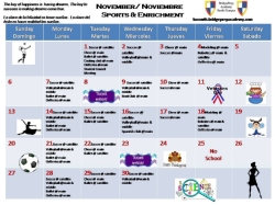 November Activities Calendar
